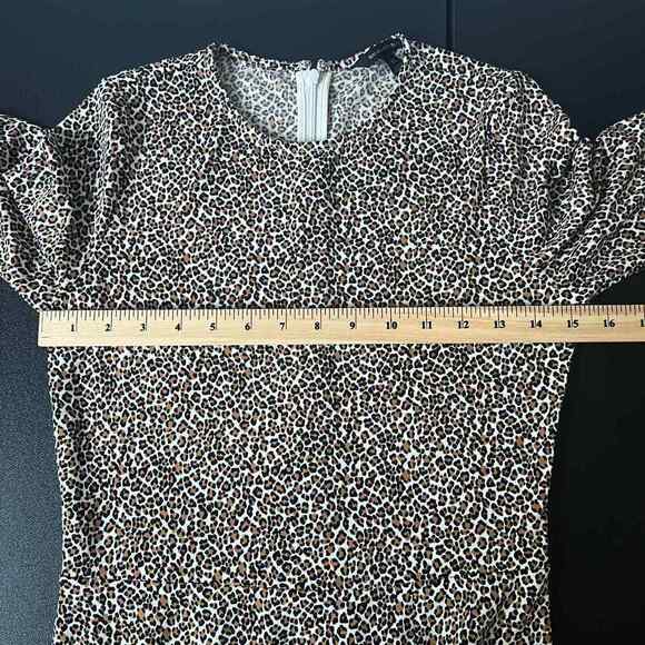 Banana Republic Animal Print Long Sleeve Women's Midi Dress Size XS - Picture 12 of 14